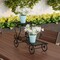 Pure Garden Black Plant Stand 2-Tiered Indoor or Outdoor Decorative Vintage Look Wrought Iron Garden Cart for Patio Deck